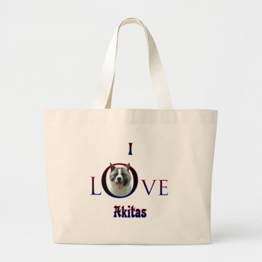 Akita I Love Grote Tote Bag (Voorkant)