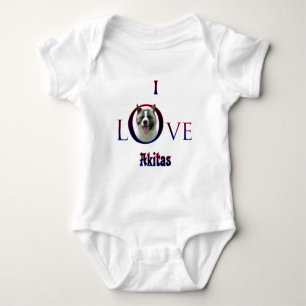 Akita I Love Romper