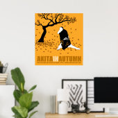 Akita in Autumn (24" x 26") Poster (Thuiskantoor)