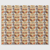 Akita in de herfst verlaat Thanksgiving kunst Cadeaupapier (Vlak)