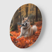 Akita in herfst laat Herfst geïnspireerd Grote Klok (Hoek)
