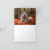 Akita in herfst laat Herfst geïnspireerd Kaart (Binnen)
