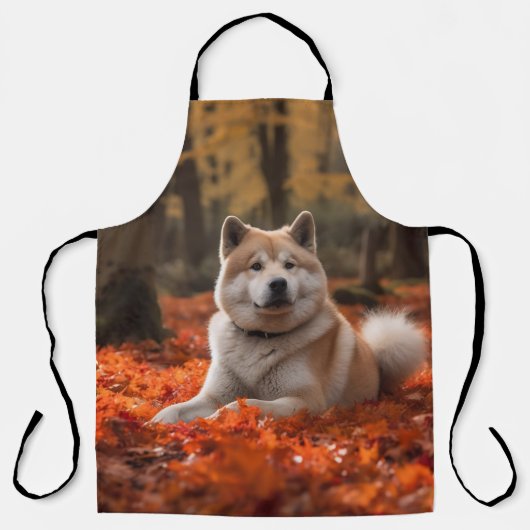Akita in herfst laat Herfst geïnspireerd Schort (Voorkant)