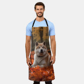 Akita in herfst laat Herfst geïnspireerd Schort (Gedragen)