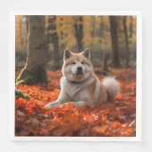 Akita in herfst laat Herfst geïnspireerd Servet (Voorkant)