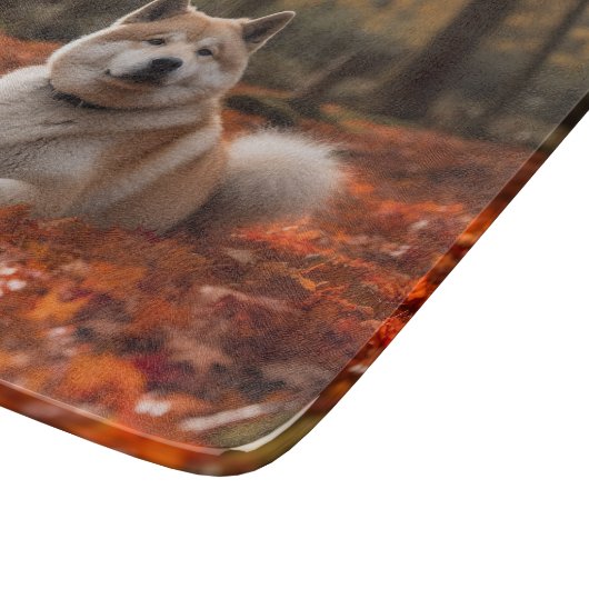 Akita in herfst laat Herfst geïnspireerd Snijplank (Hoek)