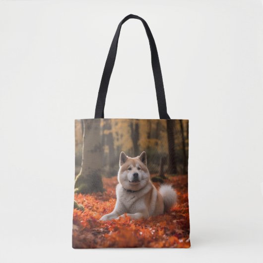 Akita in herfst laat Herfst geïnspireerd Tote Bag (Voorkant)