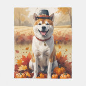 Akita in herfstbladeren dankdag kunst fleece deken (Voorkant)