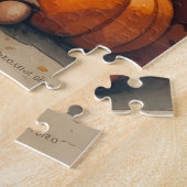 Akita in herfstbladeren dankdag kunst legpuzzel (Zijkant)