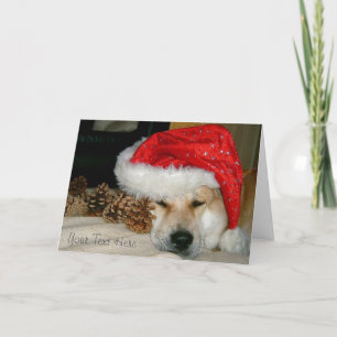 akita in rood santapet en kegels voor Kerstmis Feestdagen Kaart