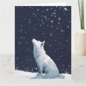 Akita in Sneeuwminimalistische Kerst Kaart (Voorkant)