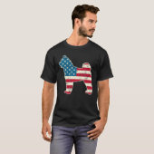 Akita Inu 4e juli Mannen Vrouwen Amerikaanse vlag T-shirt (Voorkant volledig)