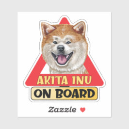 Akita Inu Aan boord Hond Rode Driehoek Verkeerstek Sticker