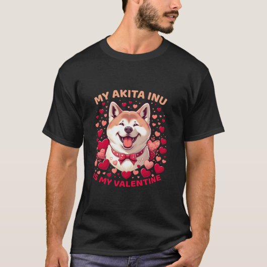 Akita Inu Affectie Vier Liefde met Loyalty Fu T-shirt (Voorkant)