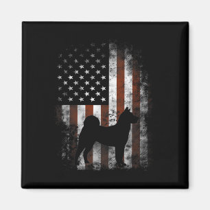 Akita Inu American Flag Patriotic , 4 juli Magneet