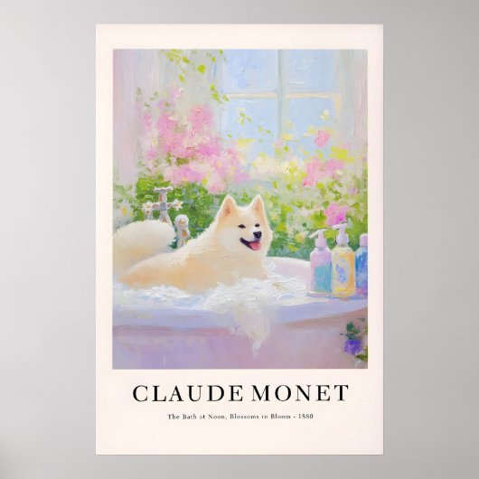 Akita Inu Bathroom Art Print Monet Style Dog Lover (Voorkant)