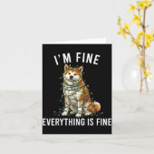 Akita Inu Christmas I'm Fine Everything Is Fine  Kaart (Gele Bloem)