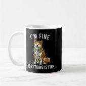 Akita Inu Christmas I'm Fine Everything Is Fine  Koffiemok (Links)
