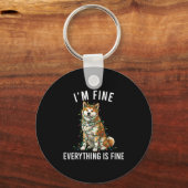 Akita Inu Christmas I'm Fine Everything Is Fine  Sleutelhanger (Voorkant)
