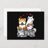 Akita Inu Dog Briefkaart (Voorkant / Achterkant)