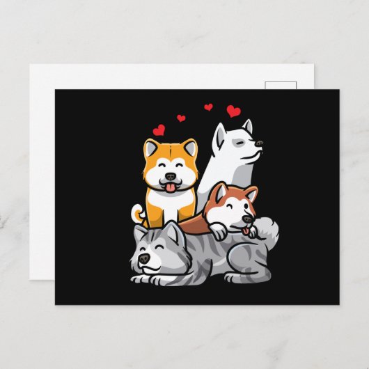Akita Inu Dog Briefkaart (Voorkant / Achterkant)