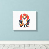 Akita Inu Dog Canvas Afdruk (Insitu (Houten vloer))