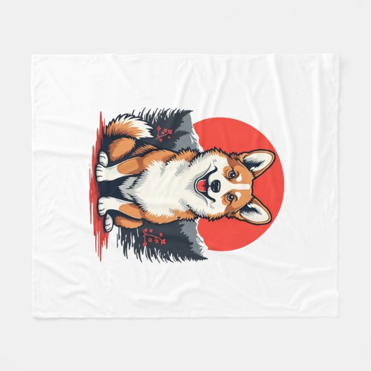 Akita Inu Dog Fleece Deken (Voorkant (Horizontaal))