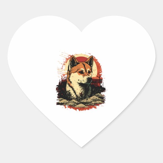 Akita Inu Dog Hart Sticker (Voorkant)