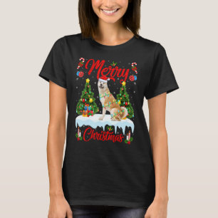 Akita Inu Dog Lights Xmas - boom Santa Akita Inu C T-shirt
