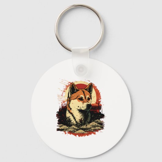 Akita Inu Dog Sleutelhanger (Voorkant)