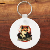 Akita Inu Dog Sleutelhanger (Voorkant)
