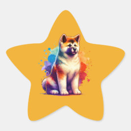 Akita Inu Dog Ster Sticker