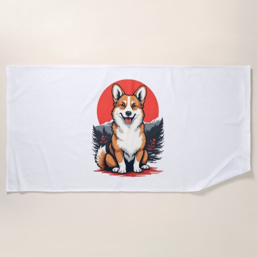 Akita Inu Dog Strandlaken (Voorkant)