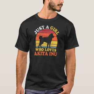 Akita Inu Dog Vintage, een meisje dat van Akita ho T-shirt