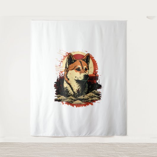 Akita Inu Dog Wandkleed (Voorkant)