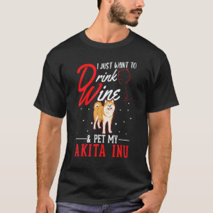 Akita Inu En Wijn T-shirt