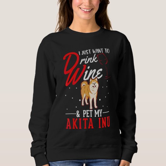Akita Inu En Wijn Trui (Voorkant)
