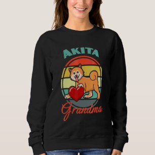 Akita Inu Grandma Dog Puppy Cute Retro Trui