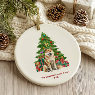 Akita Inu Hond Persoonlijke Kerstmis Keramisch Ornament