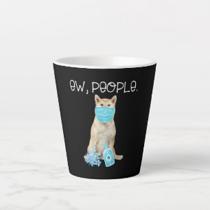 Akita inu Nieuwe mensen die een gezichtsmasker d Latte Mok