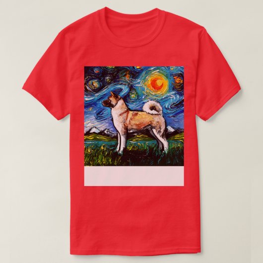 Akita Inu Night T-shirt (Design voorkant)