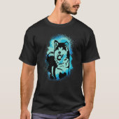 Akita Inu Paint Blue Design Dog Mom Dad Premium T-shirt (Voorkant)