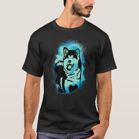 Akita Inu Paint Blue Design Dog Mom Dad Premium T-shirt (Voorkant)