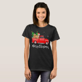 Akita Inu Red Truck Kerstboom Xmas Dog T-shirt (Voorkant volledig)