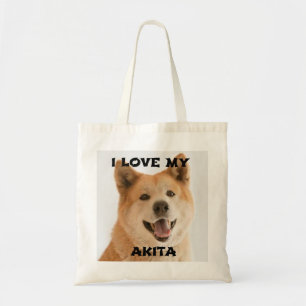 Akita_Inu rode liefde met afbeelding Tote Bag
