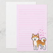 Akita Inu / Shiba Inu Love Briefpapier (Voorkant / Achterkant)