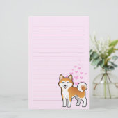 Akita Inu / Shiba Inu Love Briefpapier (Staand voorkant)