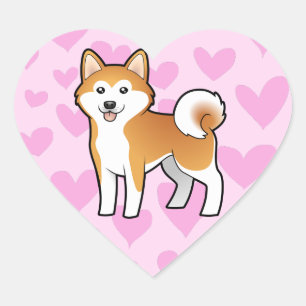 Akita Inu / Shiba Inu Love Hart Sticker