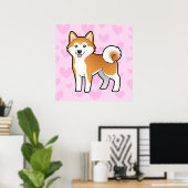 Akita Inu / Shiba Inu Love Poster (Thuiskantoor)