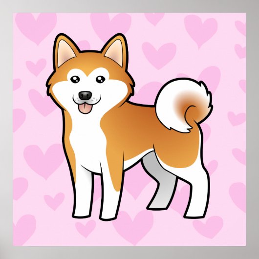 Akita Inu / Shiba Inu Love Poster (Voorkant)